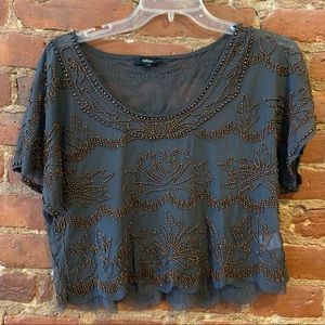 Beaded flapper style crop top